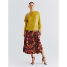 ROMAN Tek Omuz Puantiyeli Bluz Standart Renk K2013058_089