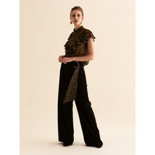 ROMAN Kemerli İspanyol Paça  Pantolon Siyah K1912027_001