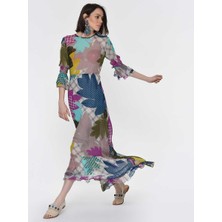 ROMAN Çiçek Desenli Uzun Şifon Elbise Standart Renk Y1911021_089