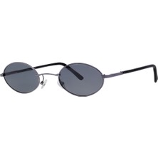 Sanches Unisex Koyu Gri Cam Polarize Oval Güneş Gözlüğü 6005