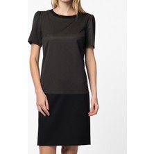 ROMAN Kısa Kol Mini  Detaylı Antrasit Günlük Elbise Antrasit K15P1002_046