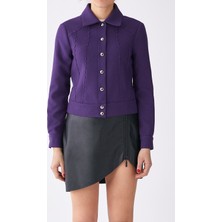 ROMAN Metal Düğme Detaylı  Ceket Mor K1716010_018