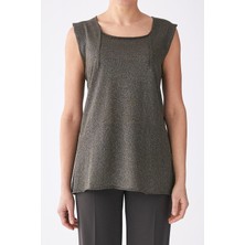 ROMAN Sırt Detaylı Kolsuz Triko Haki Y1971067_023