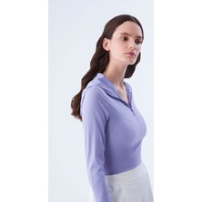 ROMAN Fermuar Ve Kapüşon Detaylı Bluz Lila K2113070_017