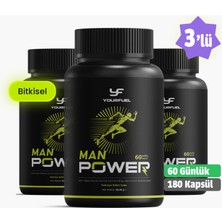 YourFuel ManPower 60 Günlük | 3 Kutu | 180 Adet | Erkek Takviyesi | Bitkisel İçerikli Destek
