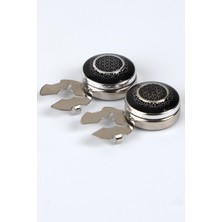 Esgue Gümüş Siyah Halka Desen Geçme Klipsli Kol Düğmesi - M1121