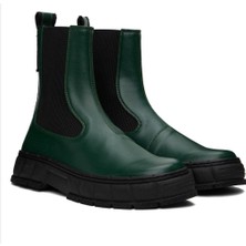 Virón Ssense Exclusive Yeşil 1997 Chelsea Botları ,el Yapımı Bilekte Biten Yeşil Suni Deri Botlar.