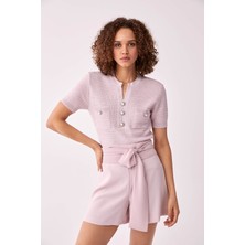 ROMAN Bel Detaylı Kadın Şort Pudra Y2012604_055