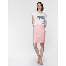 ROMAN Dantel İşlemeli Etek Toz Pembe Y1915082_278