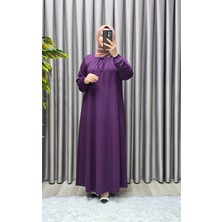 Elmas Tesettür Kadın Tesettür Giyim Büyük Beden Kare Yaka Robalı Lina Elbise