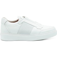 Tuna Hakiki Deri Beyaz Spor Erkek Ayakkabı - Eva Taban - 0250661