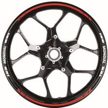 Yazısız Uzun Mondial Yazılı Kısa Kesikli 16 Lı Çift Renk Jant Sticker Etiket