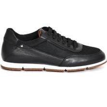 Tuna Hakiki Deri/tekstil Siyah Erkek Sneaker Ayakkabı - 241336