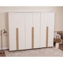 Donaco İtra 6 Kapaklı Gardırop – Krem Gövde, Krem Lake Kapak