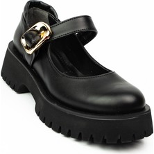 Babalı 601 Massima Siyah Kalın Taban Atkılı Günlük Kadın Ayakkabı