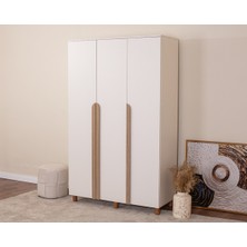 Donaco İtra 3 Kapaklı Gardırop – Krem Gövde, Krem MDFLAM Kapak