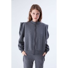 ROMAN Omuz ve Bel Detaylı  Kadın Sweatshirt Antrasit K2154103_046