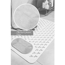 Masaj Noktalı Paspas Banyo Duş Küvet Için Vantuzlu Su Drenajlı 69,5 x 36 cm