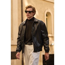 Danger Erkek Limited Edition Deri Mont Ceket Siyah