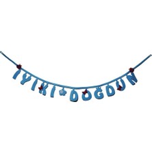 Hayaller Dükkanı Iyi Ki Doğdun Keçe Yazı Mavi