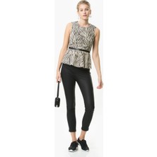 ROMAN Zebra Desenli Deri  Bluz Standart Renk K1859119_089