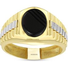 Assos Pırlanta Altın Erkek Yüzük - 14K