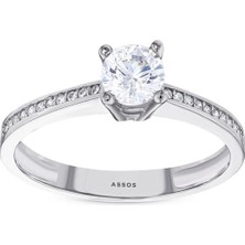 Assos Pırlanta Altın Tektaş Yüzük - 14K