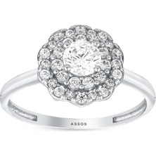 Assos Pırlanta Altın Taşlı Tasarım Yüzük - 14K