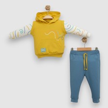 Dıfferent Way Süveter Detaylı Kapüşonlu Iki Iplik Alt Üst Takım - NEC251402-FISTIK Yeş-9 - 12 Ay Fıstık Yeşili