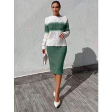 Arben Boutique Kadın Uzun Kollu Triko Etekli Takım