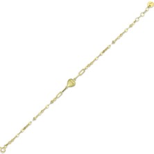 Assos Pırlanta Kalpli Tasarım Altın Bileklik - 14K