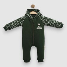 Wınter Adventure Kapüşonlu Üç Iplik Şardonlu Tulum - NEC254002-YEŞIL-9 - 12 Ay Yeşil