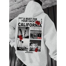 Amor Man Büyük Beden Özel Tasarım Calıfornia Relax Sırt Baskılı Oversize Kapüşonlu Erkek Trend Sweatshırt