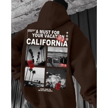 Amor Man Büyük Beden Özel Tasarım Calıfornia Relax Sırt Baskılı Oversize Kapüşonlu Erkek Trend Sweatshırt