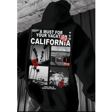 Amor Man Büyük Beden Özel Tasarım Calıfornia Relax Sırt Baskılı Oversize Kapüşonlu Erkek Trend Sweatshırt
