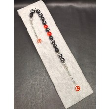Han Ticarethane Özel Tasarım Siyah Renk Ay Yıldızlı 15'li Zaza Tesbih