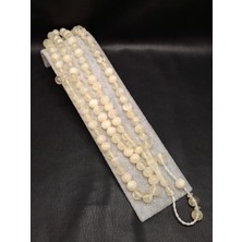 Han Ticarethane Beyaz Şeffaf Renk 99'lu Toz Kehribar Tesbih