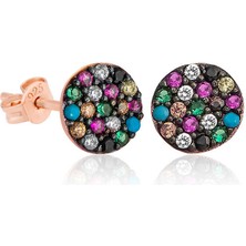 Noip  925 Ayar Gümüş Mix Taşlı Daire Küpe T5283 (292292)