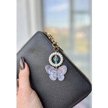 Miraz Tasarım Halkalı Kelebek Çanta Charmı Çanta Aksesuarı Anahtarlık Gold Anahtalık Gold2