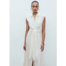 Mango Kuşaklı Gömlek Elbise