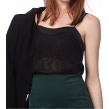 ROMAN Askılı Dantel Bluz Siyah K1513111_001