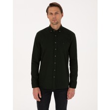 Pierre Cardin Erkek Haki Regular Fit Uzun Kollu Gömlek 50316736-VR027