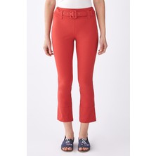 ROMAN Kemer Detaylı  Kadın Pantolon Kırmızı K1912047_006