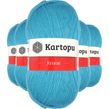 Neonova 5 Adet Kristal Çift Katlı El Örgü Lif Ipi Turkuaz K515