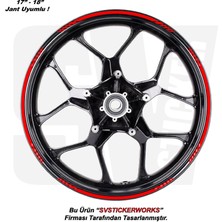 Sv Sticker Works Motosiklet Jant Şeridi 16'lı Set Takım Kesikli Şerit Sticker
