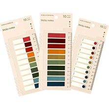 Sticky Notes Şeffaf Renkli Yapışkan Not Kağıtları Defter Yer Imleri Etiket Ayraç 3'lü Set (Sonbahar)
