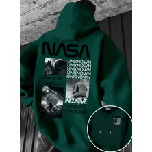 Amor Man Büyük Beden Özel Tasarım Kapüşonlu Nasa Unknown Sırt Baskılı Oversize Trend Erkek Sweatshırt