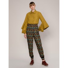 ROMAN Desenli Ve Paçası Lastikli Renkli Kadın Pantolon Standart Renk k1912078_089