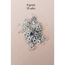 Neonova Oya Abiye Bileklik Kolye Pleksi Metalik Plastik Pul Gümüş Renk 8 Gram 35 Adet - BNC501