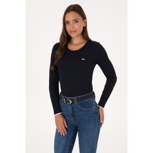 U.S. Polo Assn. Kadın Lacivert Bisiklet Yaka Kazak 50314780-VR033